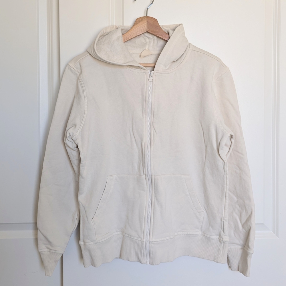 Pact Brushed Fleece Full Zip Hoodie M 100% Organic Cotton Minimalist Sustainable - Picture 3 of 8